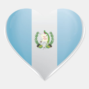 Guatemala amour drapeau orgueil autocollant coeur