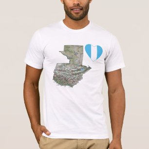 Guatémala Drapeau Coeur et carte T-shirt
