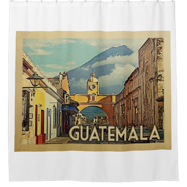 Guatemala Vintage voyage de rideau de douche (Devant)