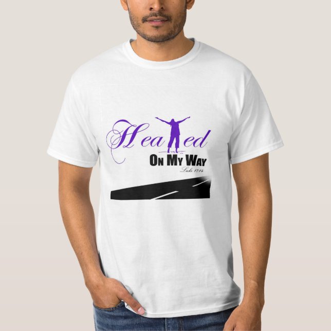 Guéri sur mon T-shirt pourpre/blanc de manière (Devant)
