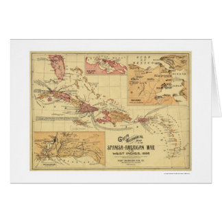 Guerre dans la carte 1898 des Antilles