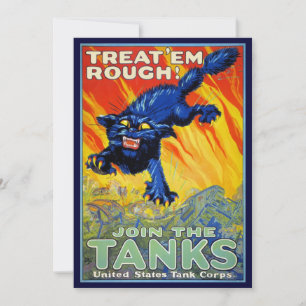 Guerre militaire vintage Recrutement avec un chat