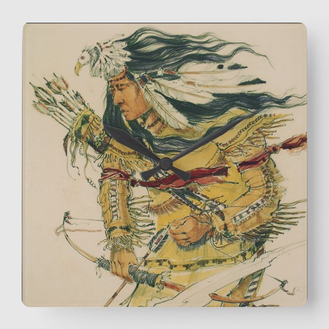 Guerrier avec Flèche flamboyante Horloge murale ac (Recto)