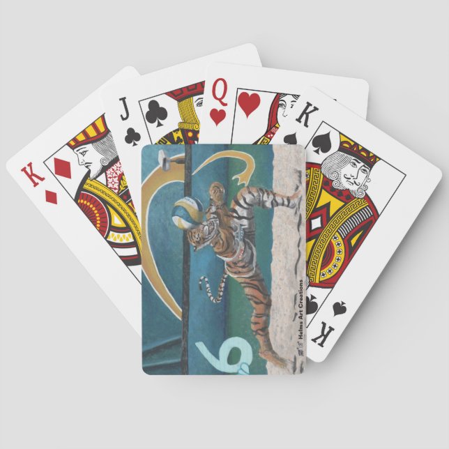 Guerrier de chat jouant aux cartes de jeu de (dos)