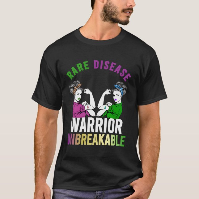 Guerrier de maladies rares T-shirt incassable Sort (Devant)