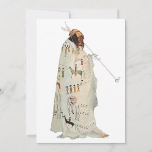 Guerrier indien avec pipe Portrait de Karl Bodmer