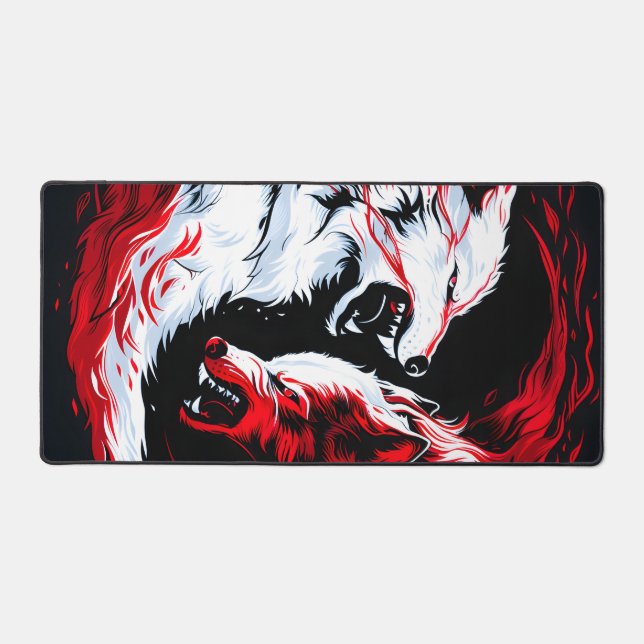 Guerrier Loup Cosmique Rouge Blanc (Recto)