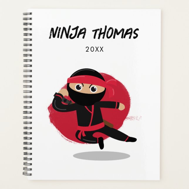 Guerrier mignon Ninja Calendrier des enfants noirs (Devant)