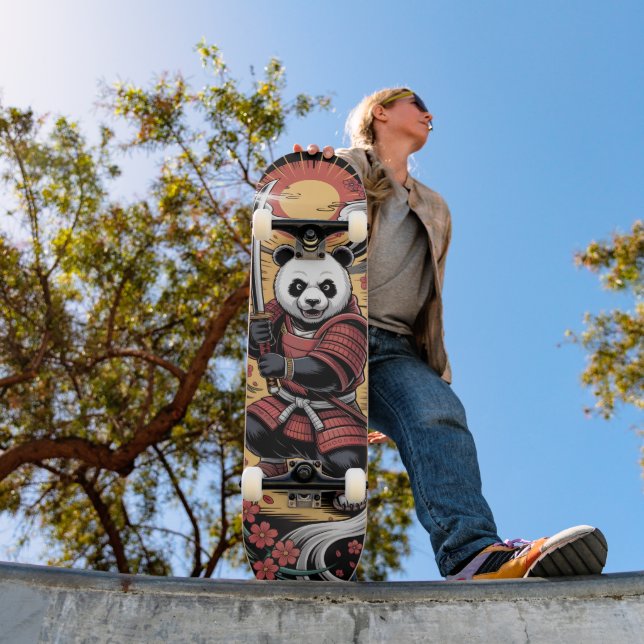 Guerrier Ours Panda Samouraï Skateboard (Extérieur 1)