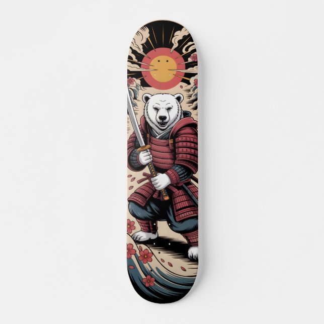 Guerrier Ours Polaire Samouraï Skateboard (Devant)