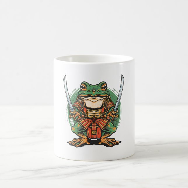 Guerrier samouraï grenouille Mug Classique (Centre)