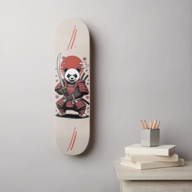 Guerrier Samouraï Panda Bear Skateboard (Art mural)