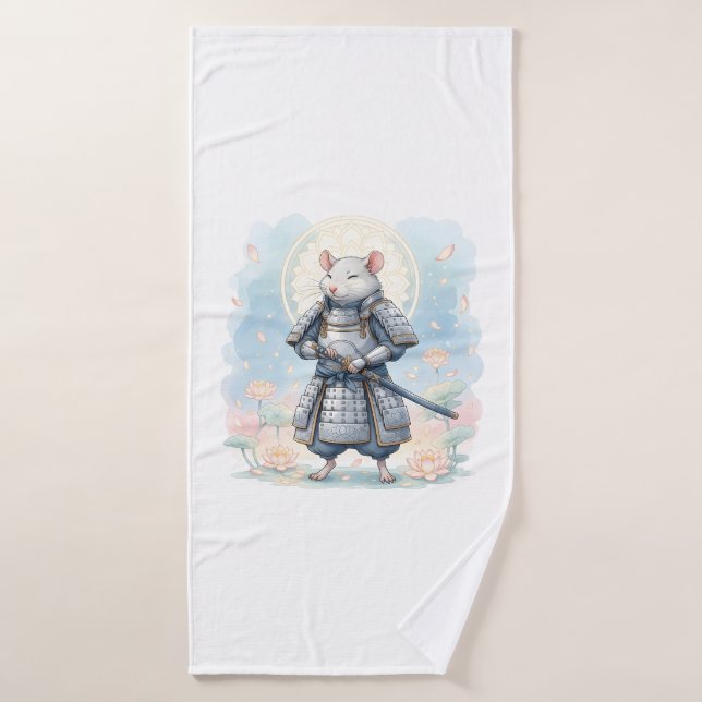 guerrier Samouraï Rat (Serviette de bain)
