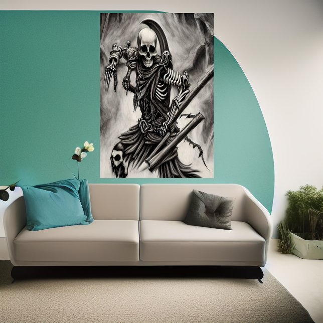 Guerrier squelette éffrayant | AI Art Poster (Créateur téléchargé)