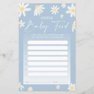 Guess Baby Food Game - Carte Baby shower marguerit