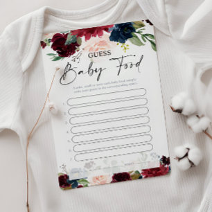 Guess Baby Food Game Cartes - Baby shower Game