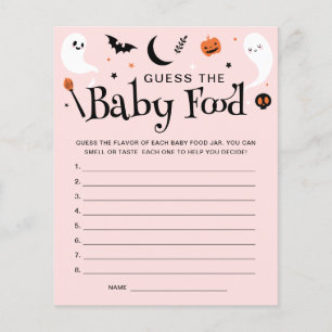 Guess Baby Food Pink Halloween Baby shower Jeu