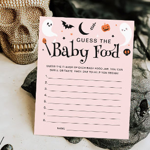 Guess Baby Food Pink Halloween Baby shower Jeu