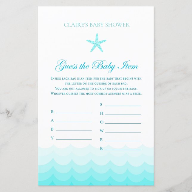 Guess Baby Items - Jeu Baby shower (Devant)