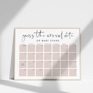 Guess Baby's Arrival Date Baby shower Poster du je