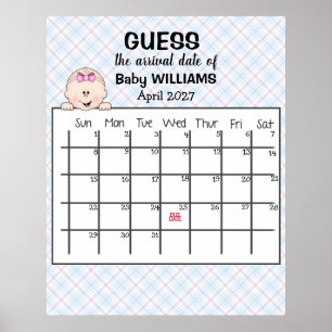 Guess Date d'échéance Calendrier Baby Girl Poster