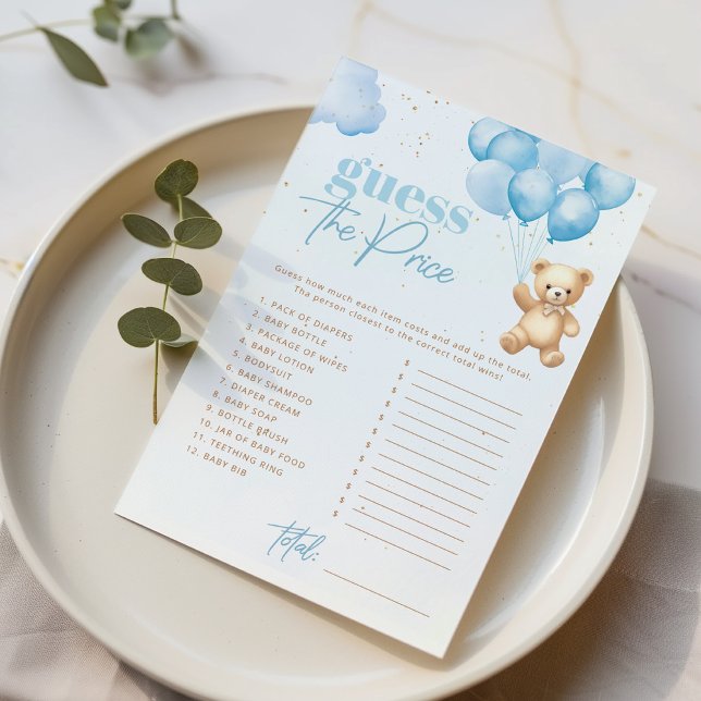 Guess the price Teddy bear baby shower game (Créateur téléchargé)
