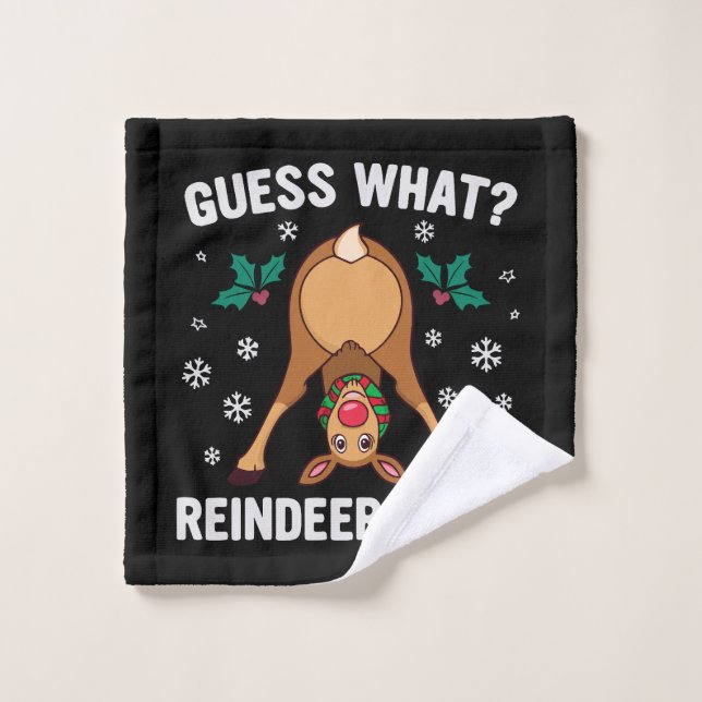 Guess What Reindeer Butt Christmas Joke (Gant de toilette)