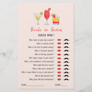 Guess Who Cocktail boissons jeu de douche