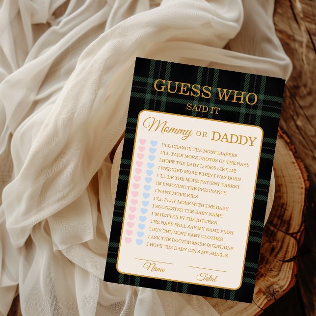 Guess Who Mommy or Daddy Game Card Teddy Bear (Créateur téléchargé)