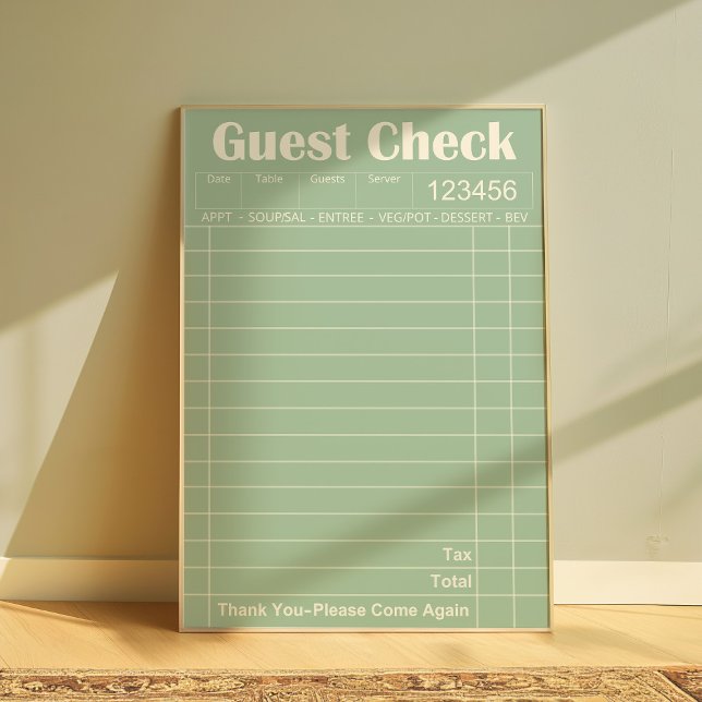 Guest Check Kitchen Wall Art Poster tendance (Guest Check)