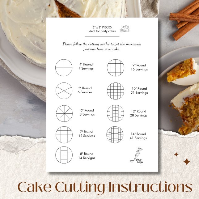 Guide de coupe de gâteau Boulangerie ronde simple (Cake Cutting Guide Round Bakery Simple)