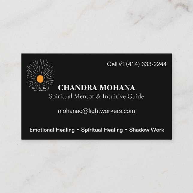 Guide de mentor spirituel | Carte de visite d'info (Devant)