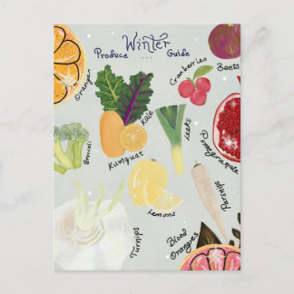 Guide d'hiver des produits frais Carte postale