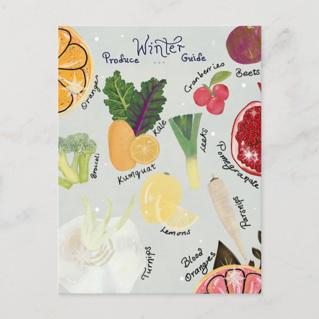 Guide d'hiver des produits frais Carte postale (Devant)