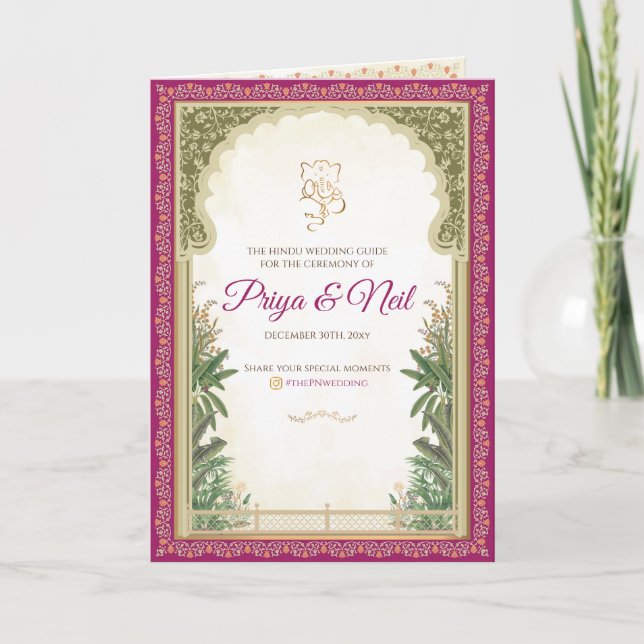 Guide du programme de cérémonie de mariage indien (Devant)