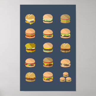Guide pratique des hamburgers - Poster 11" x 17"
