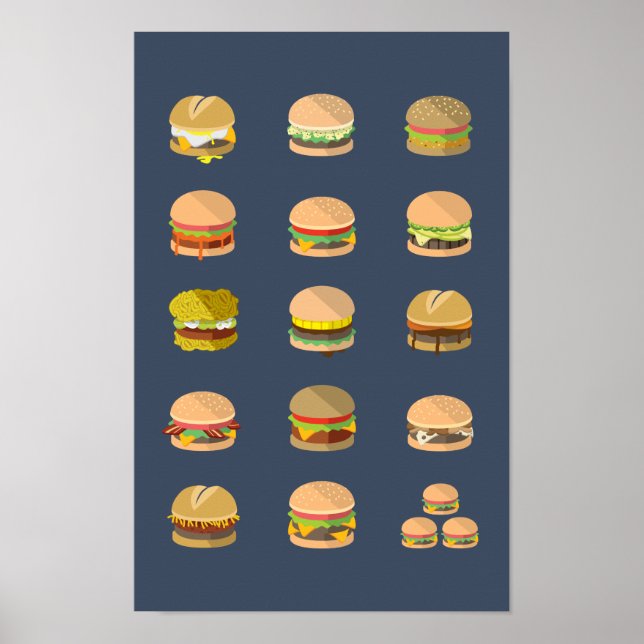 Guide pratique des hamburgers - Poster 11" x 17" (Devant)