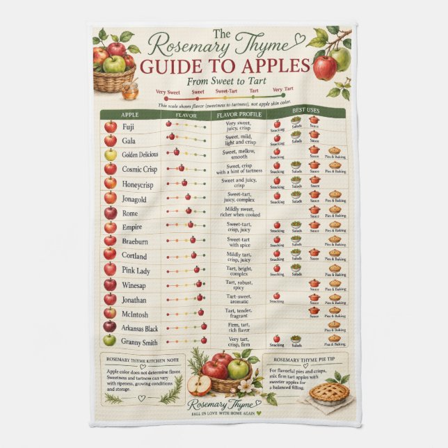 Guide Romarin Thym aux Pommes Torchons de Cuisine (Vertical)