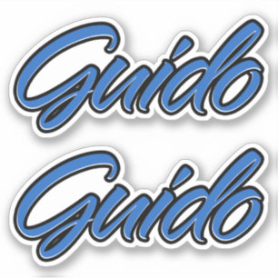 Guido Name Blue Autocollant Sticker Stickerset