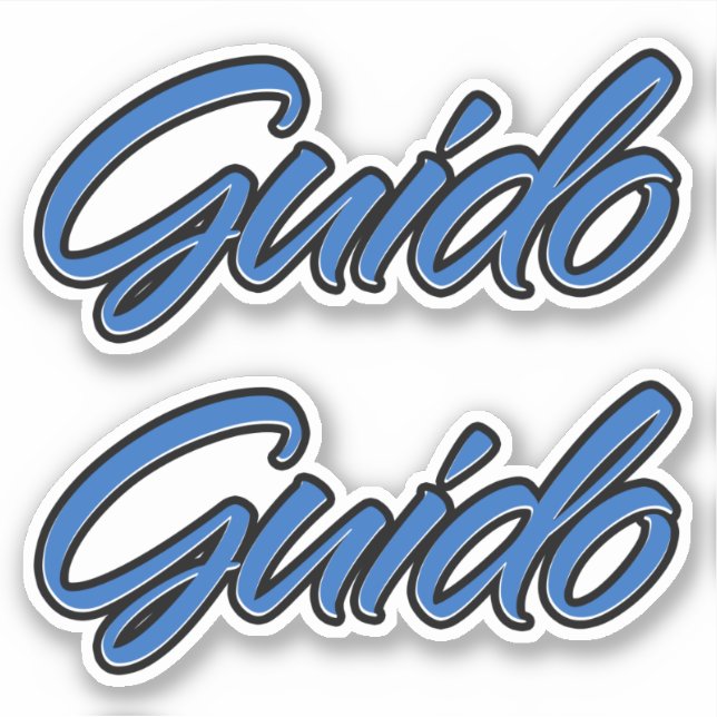 Guido Name Blue Autocollant Sticker Stickerset (Devant)