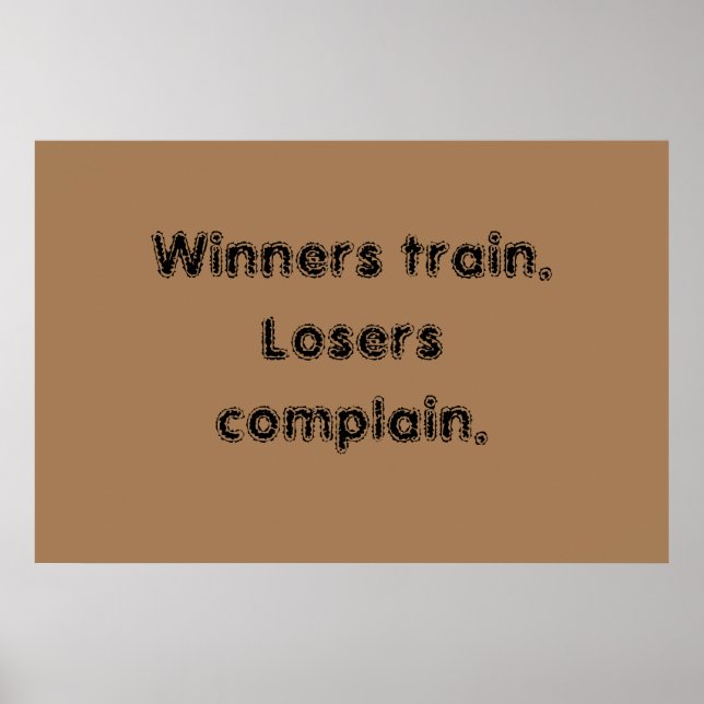 Guillemets Motivation GYM Et Poster Brown léger (Devant)