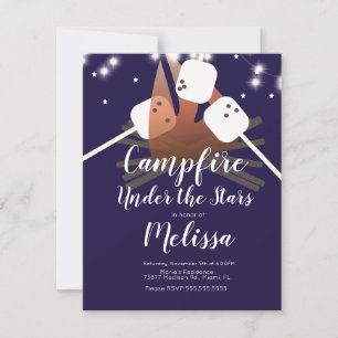 Guimauves de feu de camp étoiles camping fête en p
