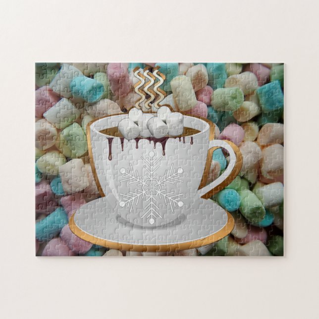 Guimauves et puzzle de photo de chocolat chaud (Horizontal)