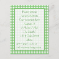 Guingan vert et blanc - invitation polyvalent de