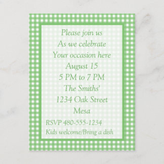 Guingan vert et blanc - invitation polyvalent de