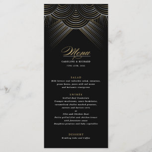 Guirlande Art Déco Noir et Or Menu Plat