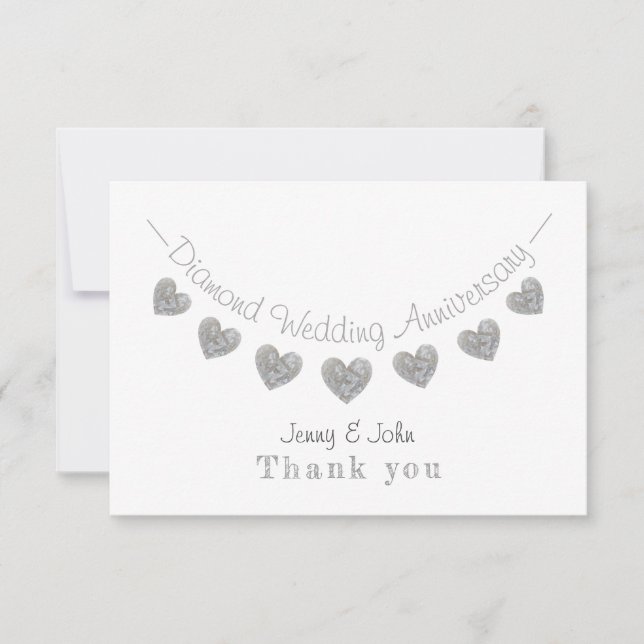 Guirlande de 60 ans de mariage diamant merci (Devant)