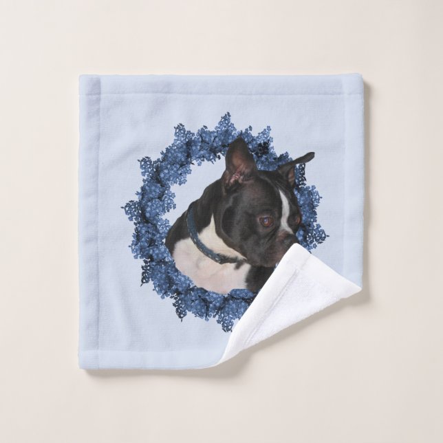 Guirlande de chien de Boston Terrier (Gant de toilette)