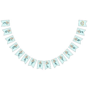 Guirlande de drapeaux Baby Shower Dinosaure Dino M