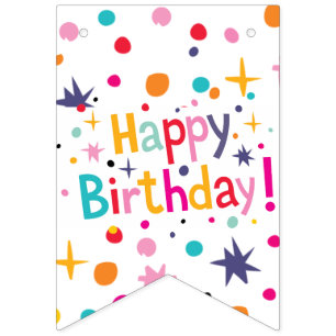 Guirlande de fanions à confettis pour anniversaire
